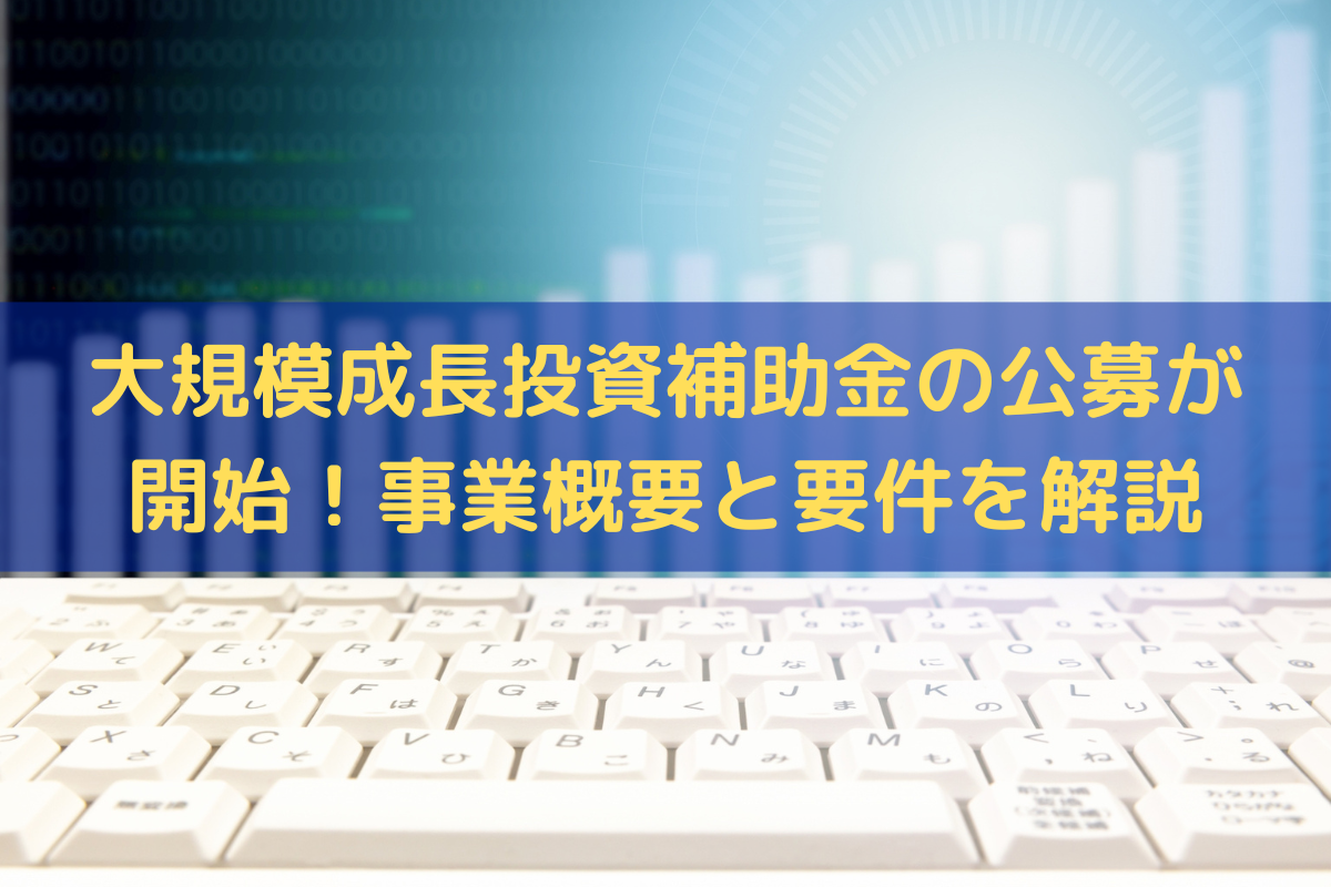 大規模成長投資補助金の公募が開始