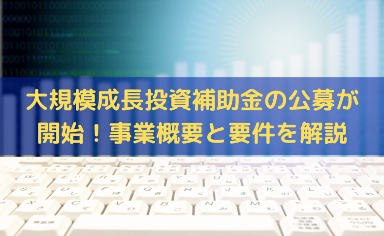 大規模成長投資補助金の公募が開始