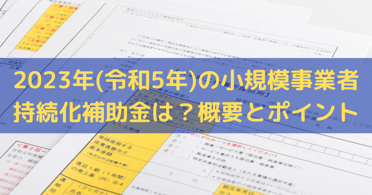 小規模事業者持続化補助金2023